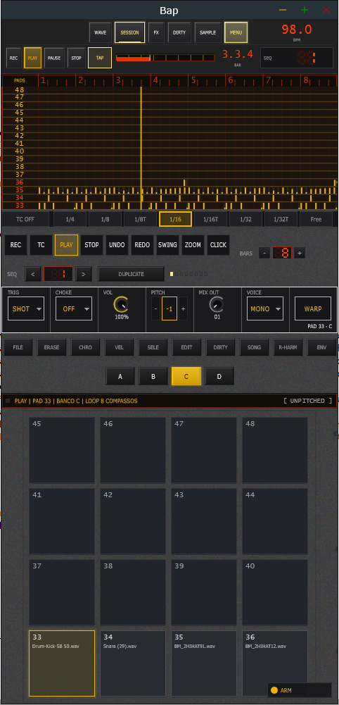 SESSION do Bap com a grade cheia